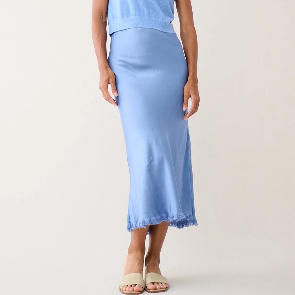Pharaoh Collection Riley Skirt Vintage Satin Periwinkle Blue Midi Size 1 Small
